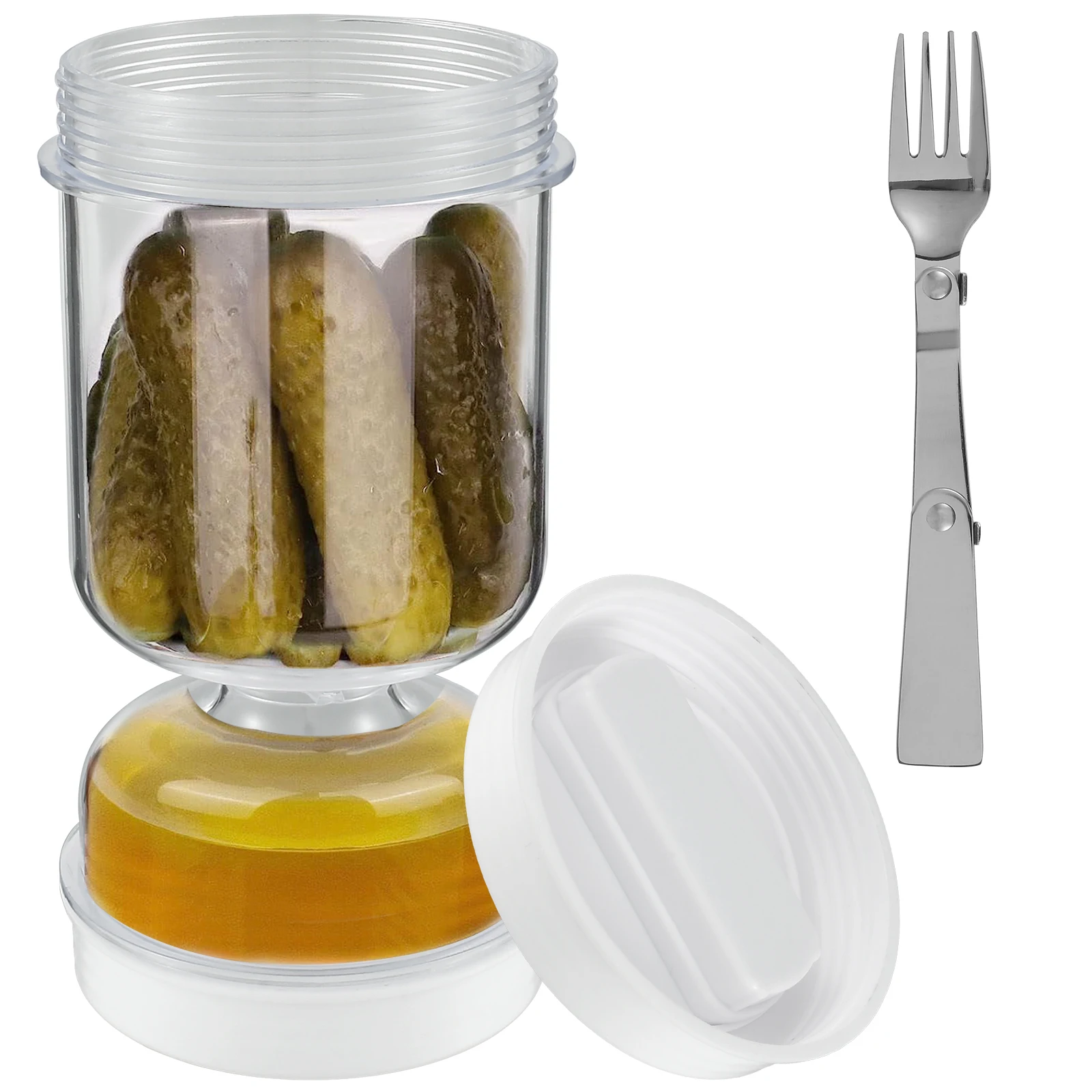 Korean Kitchen Gadgets - Toples Acar dengan Garpu Dispenser Kering