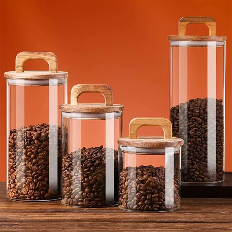 Korean Kitchen Gadgets - Stoples kaca bening dengan tutup bambu