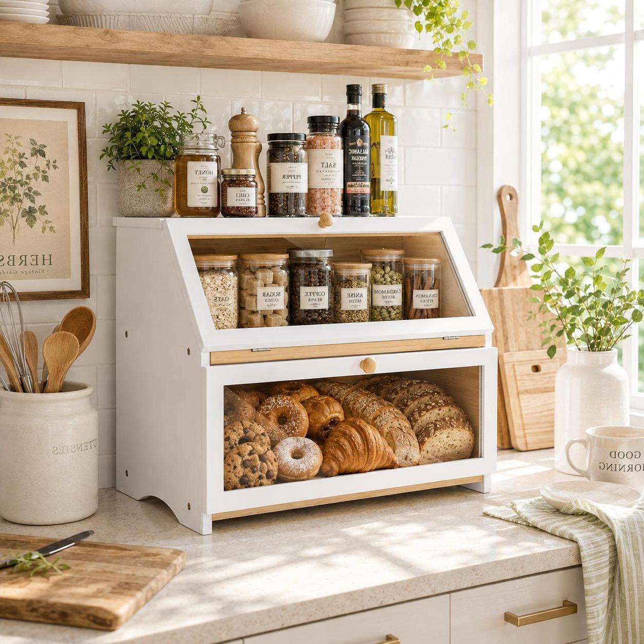 HOMEKOKO Kotak Roti Dua Lapis  - Kitchen Gadgets Storage ulasan dan harga