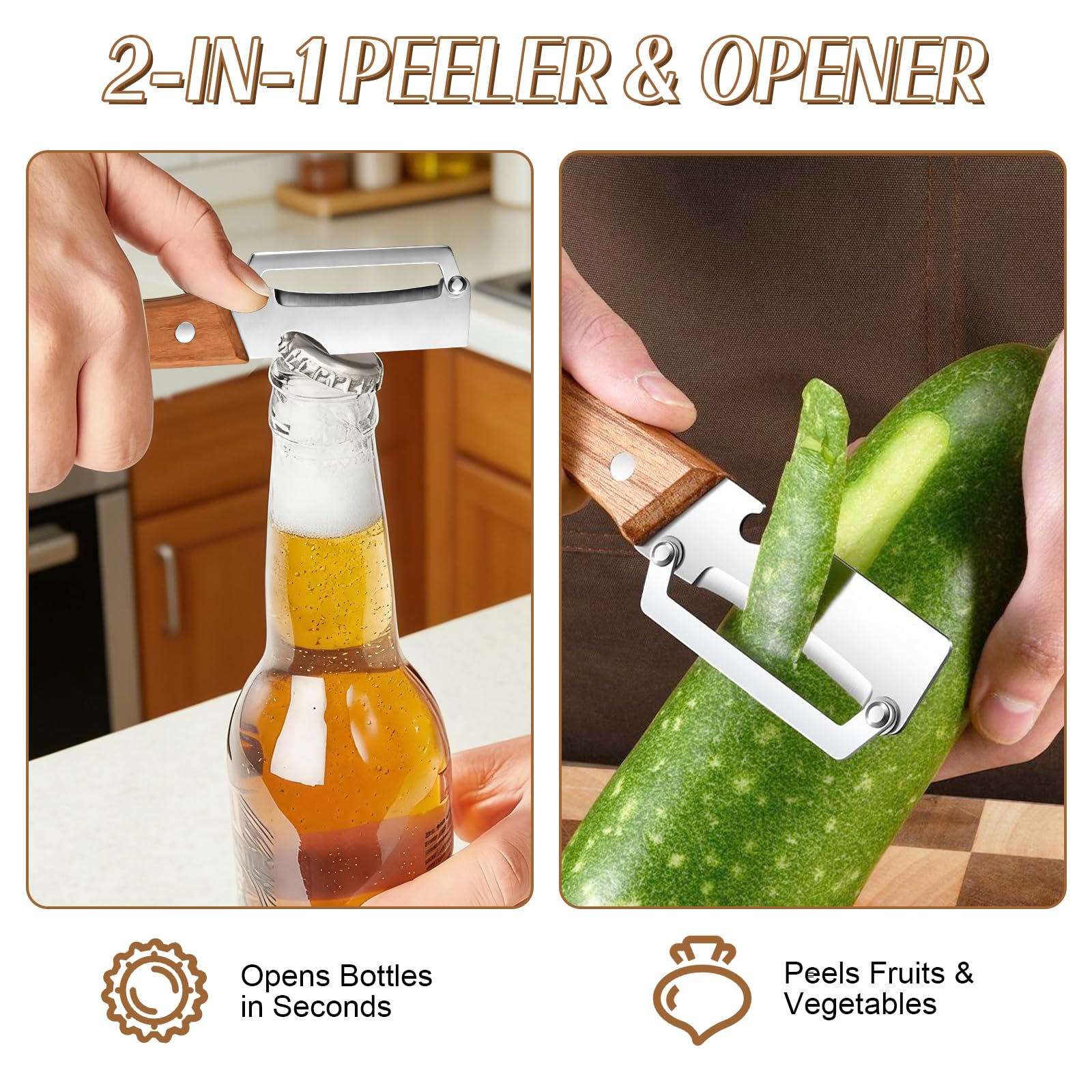 Pengupas Sayuran 3-in-1 dengan - Kitchen Gadgets Peeler ulasan dan harga