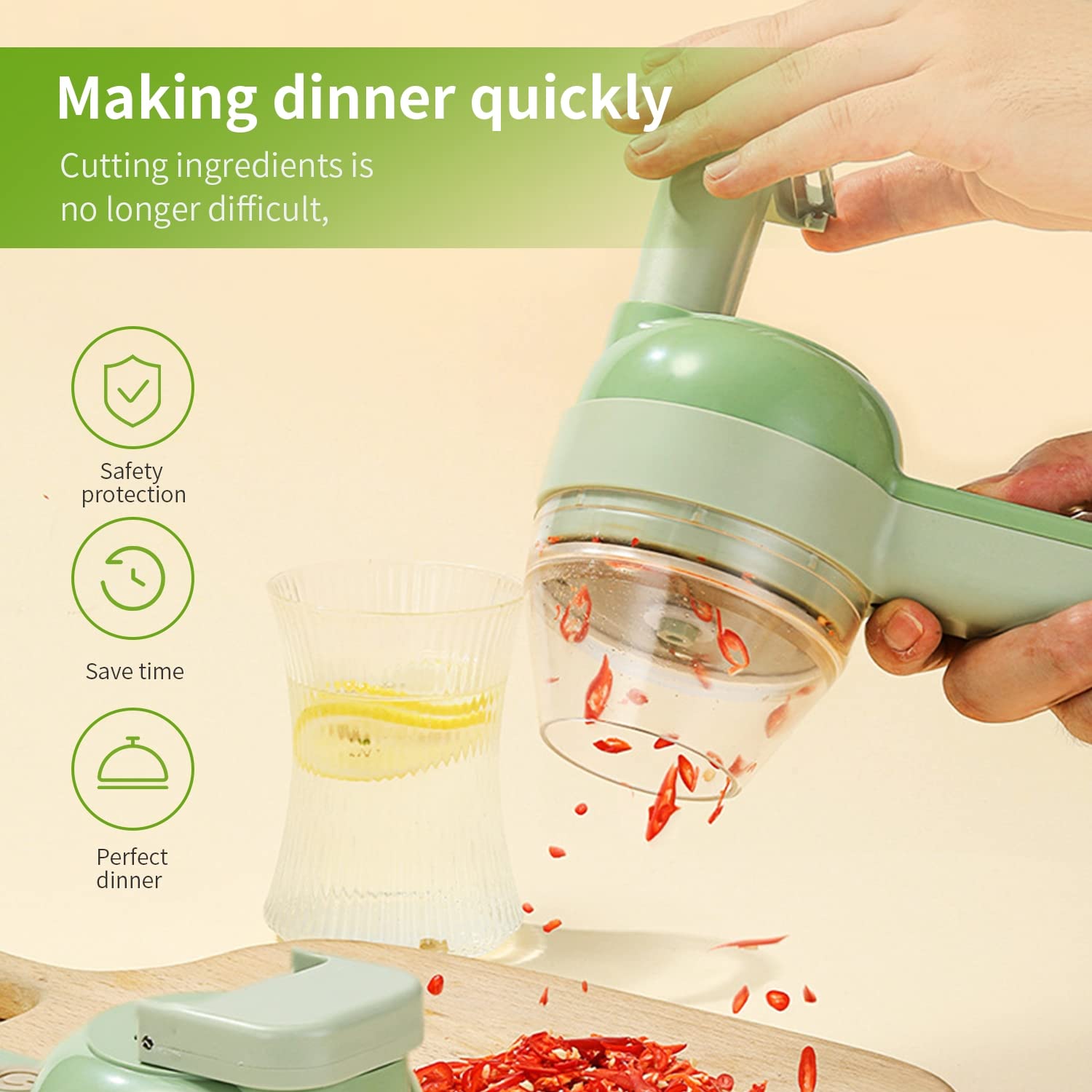 Pemotong Sayur Elektrik 4 In 1 - Kitchen Gadgets Machine ulasan dan harga